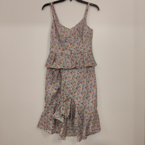 J. Crew Dresses & Skirts - J. Crew Multicolor Floral Peplum Midi Dress